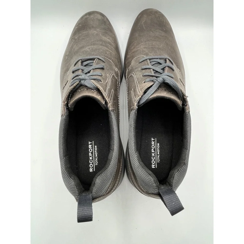 Rockport Total Motion Men Sz 13W Dark Brown Leather Dress Casual Shoes CI9603